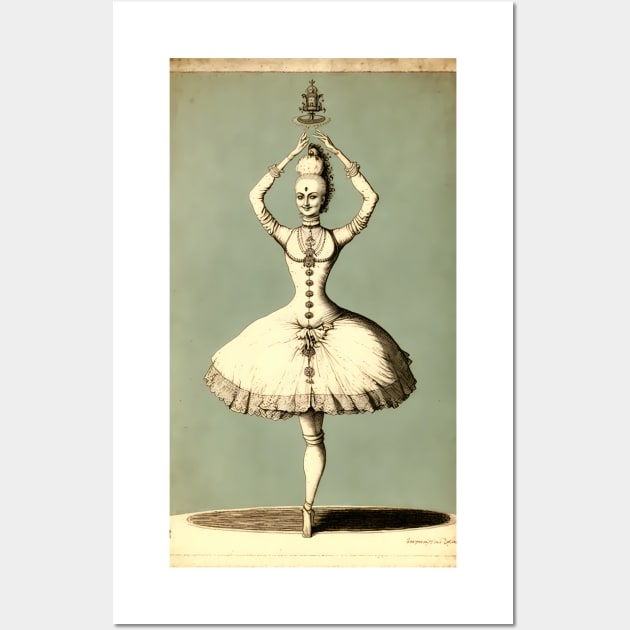 Classic Vintage Royal Ballerina Woman Posing Wall Art by TheJadeCat